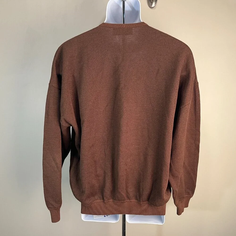 🍂 St. Croix Men’s V-Neck Sweater Brown Long Sleeve Knit Pullover Size L EUC 👔